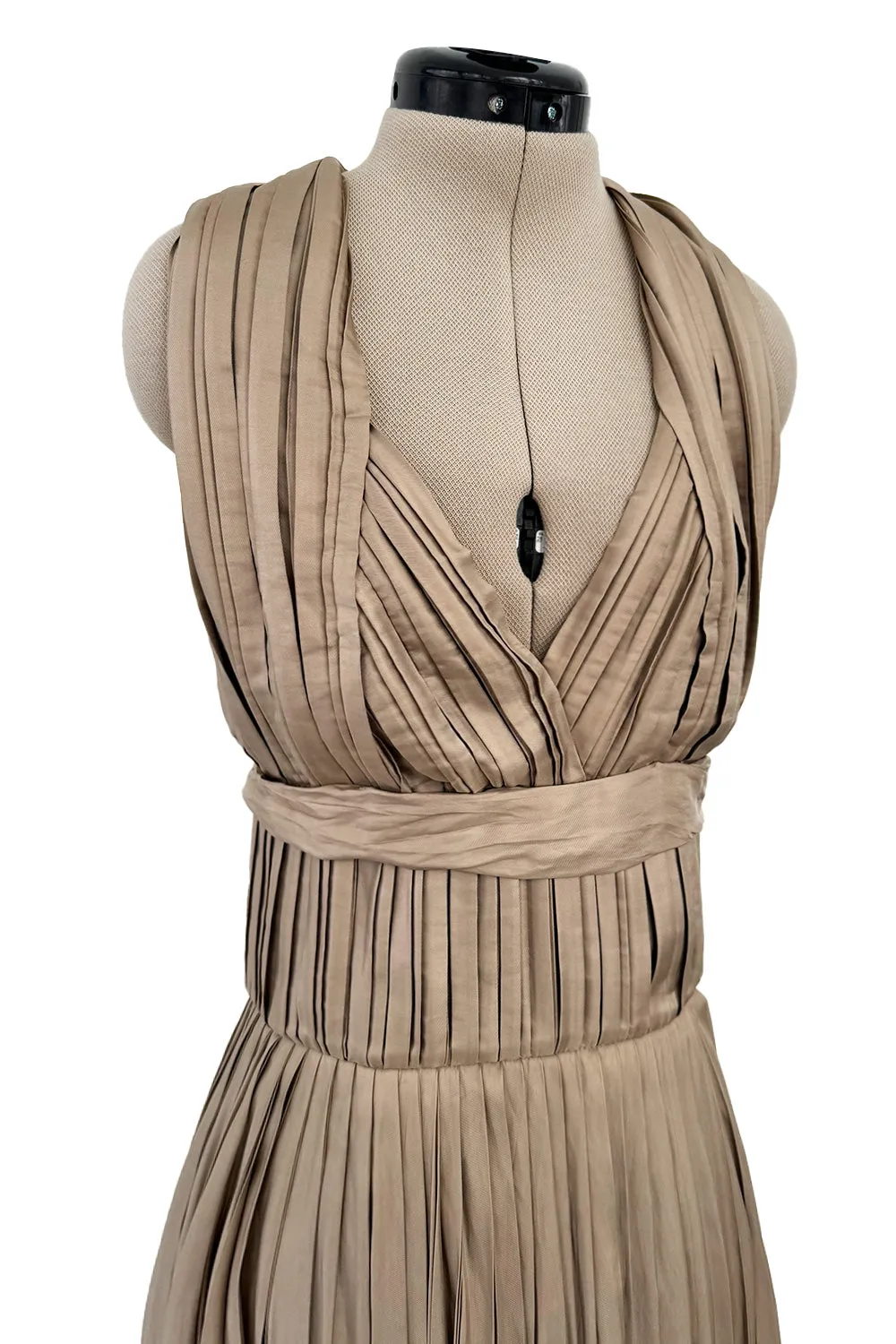 Fall 2009 Bottega Veneta by Tomas Maier Ad Campaign & Runway Muted Copper Silk Pleated Dress