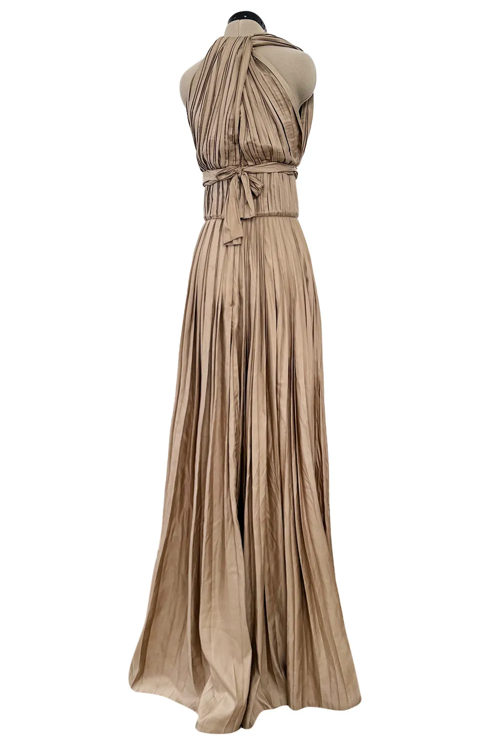 Fall 2009 Bottega Veneta by Tomas Maier Ad Campaign & Runway Muted Copper Silk Pleated Dress
