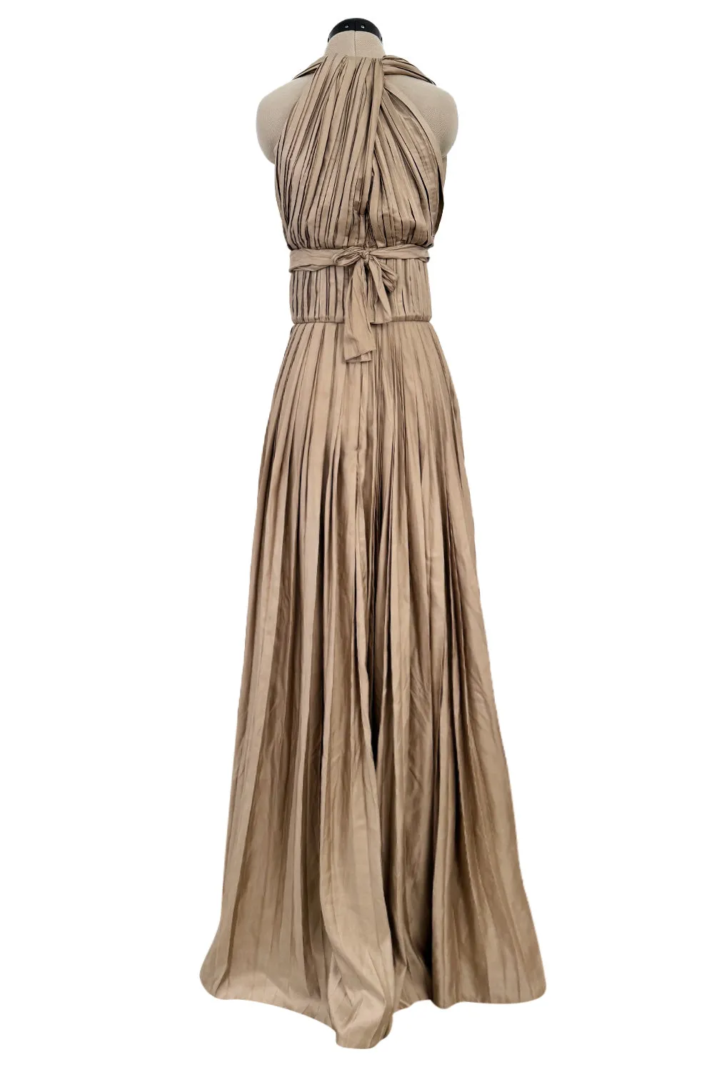 Fall 2009 Bottega Veneta by Tomas Maier Ad Campaign & Runway Muted Copper Silk Pleated Dress