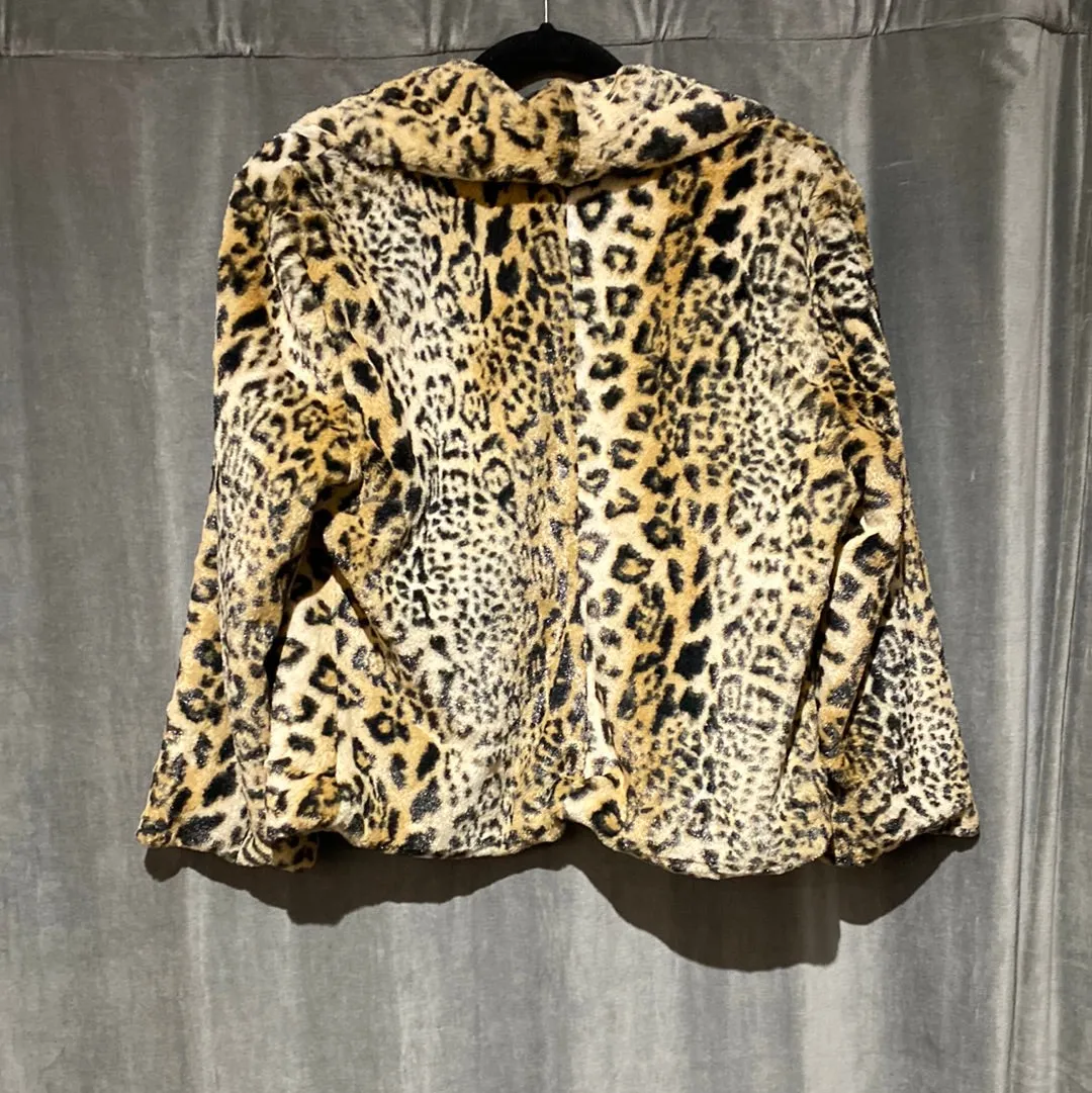 Faux Fur Leopard Croppped Jacket