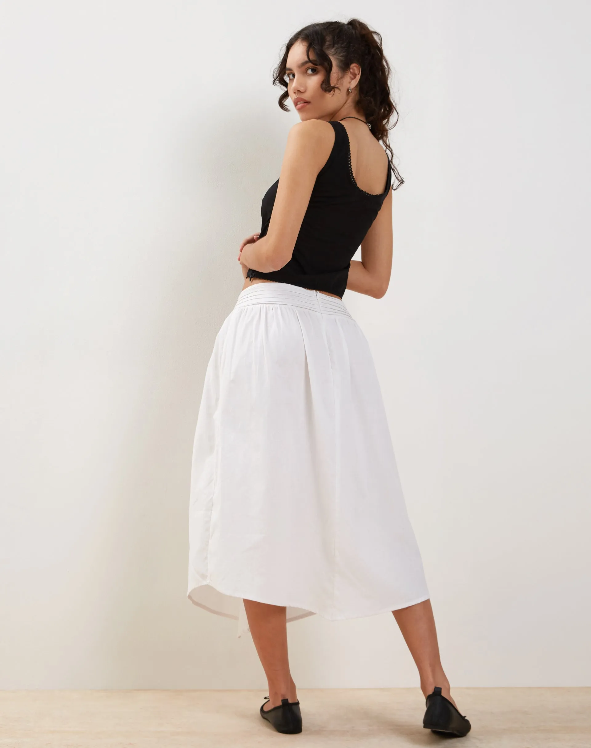 Fawn Top in Poplin Black