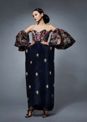 Floral Jacquard Corset & Sculpted Wool Skirt | Fall/Winter 19
