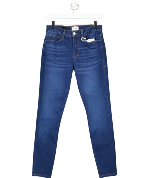 FRAME Blue Super Stretch Denim High Rise Skinny Ankle Jeans W28