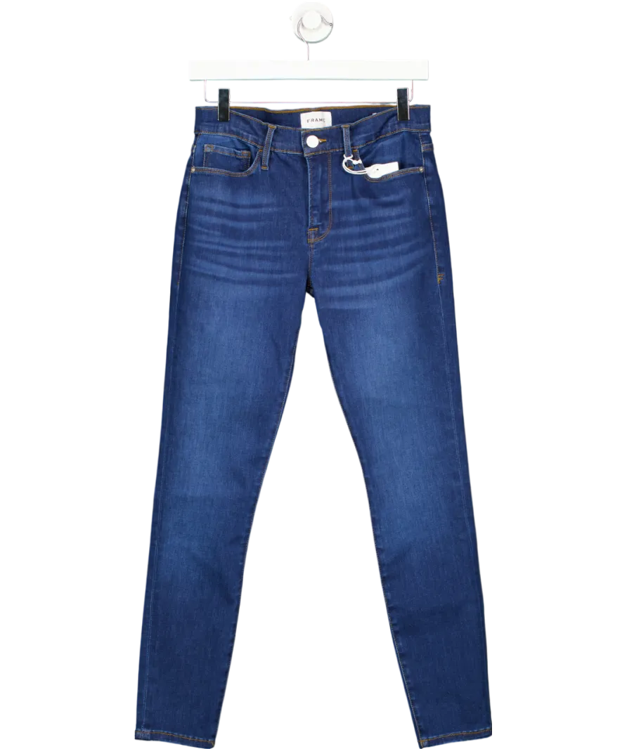FRAME Blue Super Stretch Denim High Rise Skinny Ankle Jeans W28