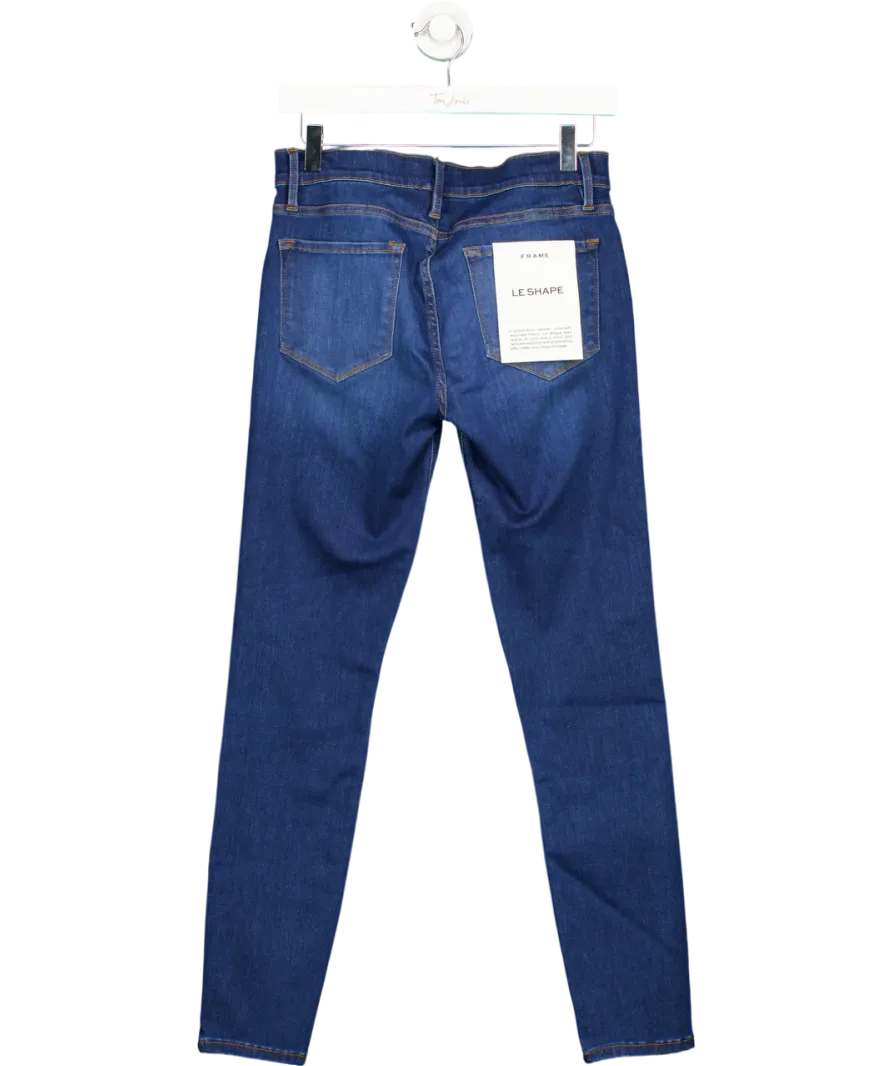 FRAME Blue Super Stretch Denim High Rise Skinny Ankle Jeans W28