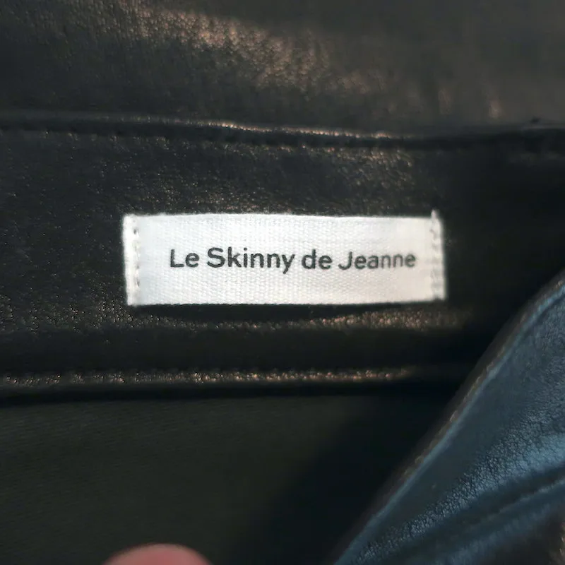 FRAME Le Skinny de Jeanne Leather Pants Washed Black Size 24