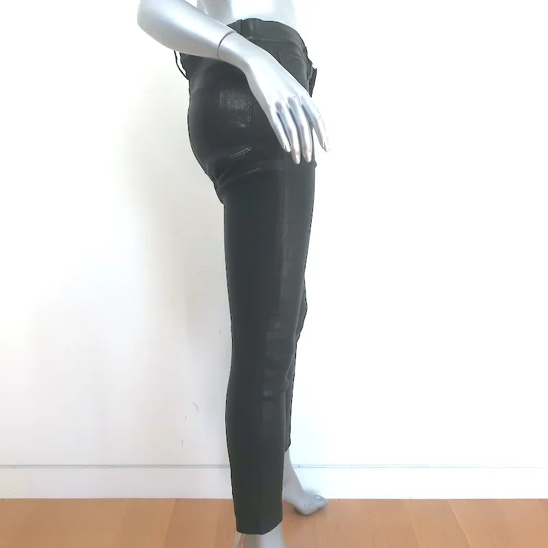 Frame Le Skinny De Jeanne Leather Pants Washed Black Size 28