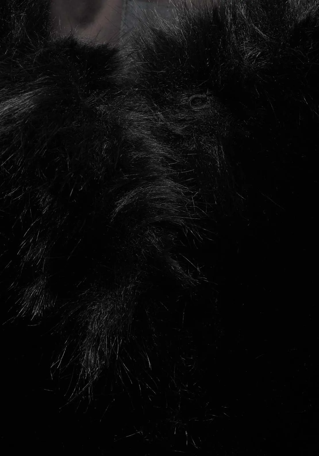 Fur effect jacket - Black