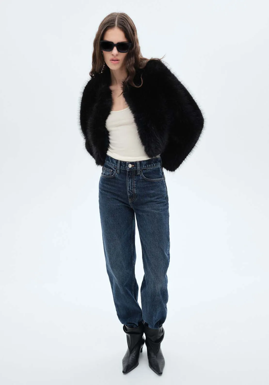 Fur effect jacket - Black