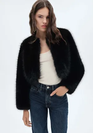 Fur effect jacket - Black