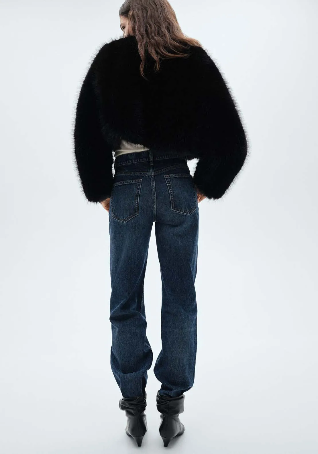 Fur effect jacket - Black