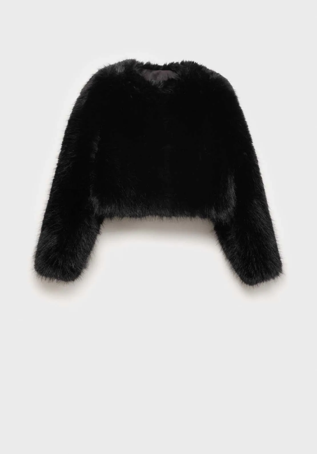 Fur effect jacket - Black