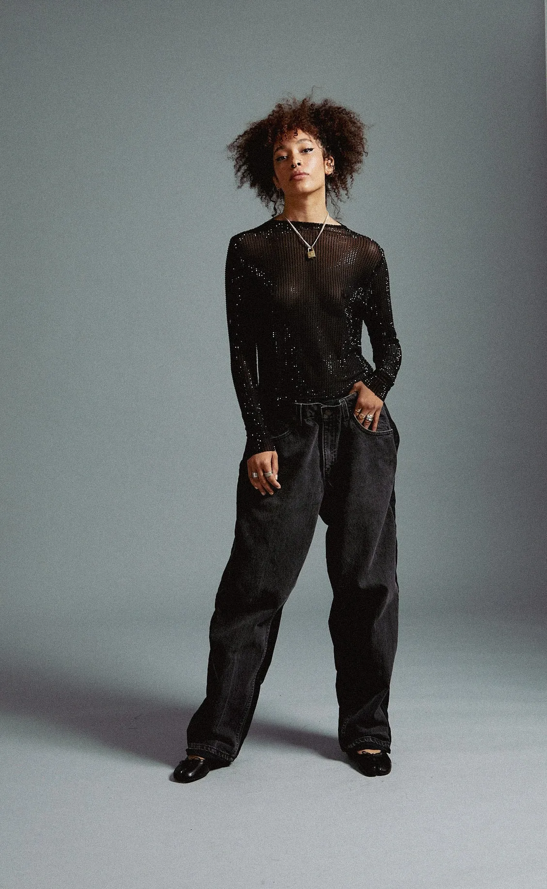Garnett Black Crystal Top