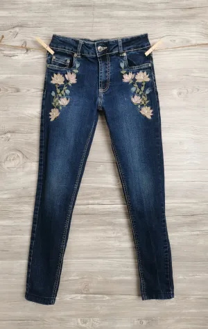 GIRL SIZE 12 YEARS - SUKO GIRL, Skinny Jeans, Floral Embroidered Boho Style VGUC B8