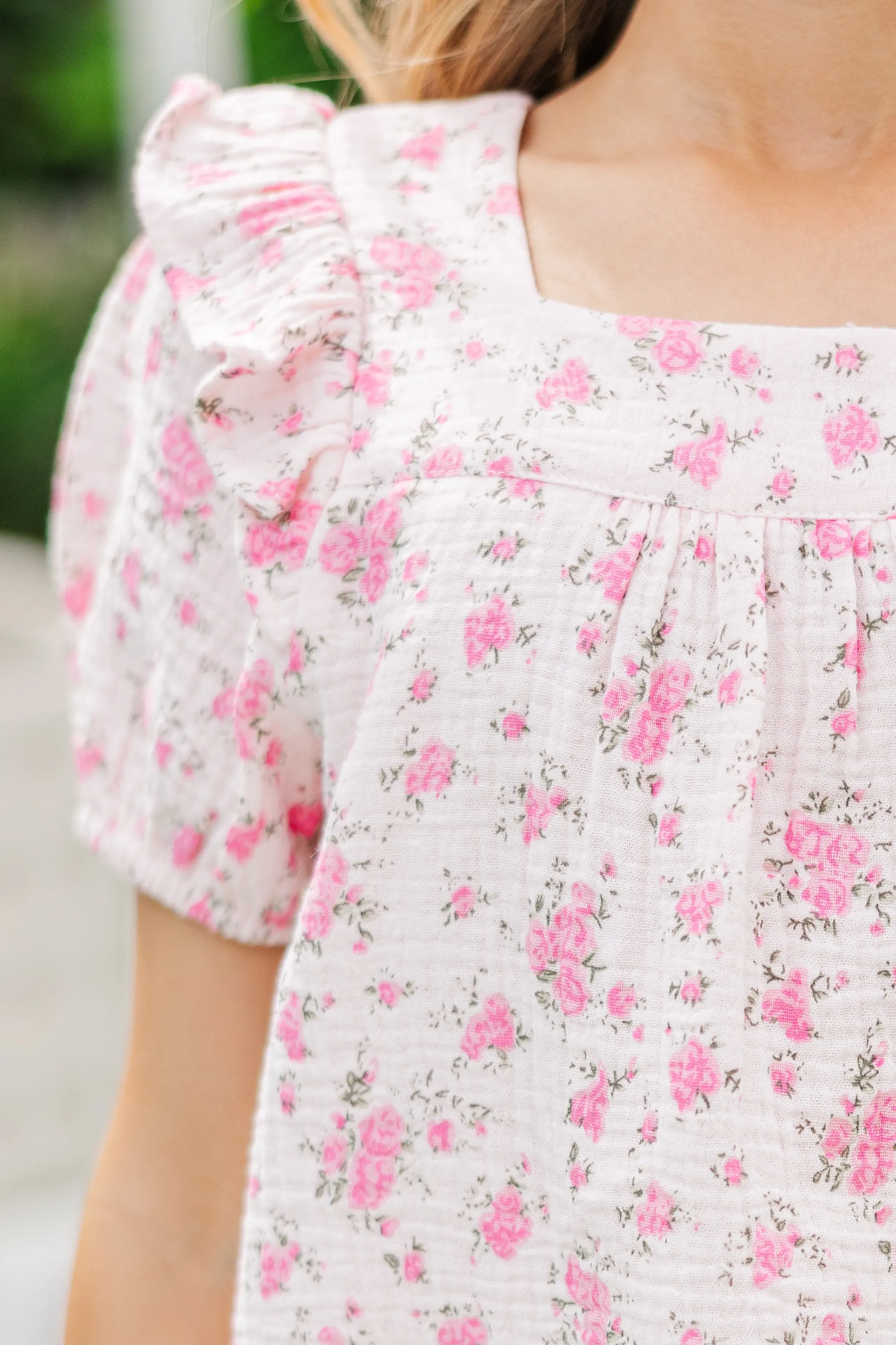 Girls: Playing Games Pink Floral Blouse