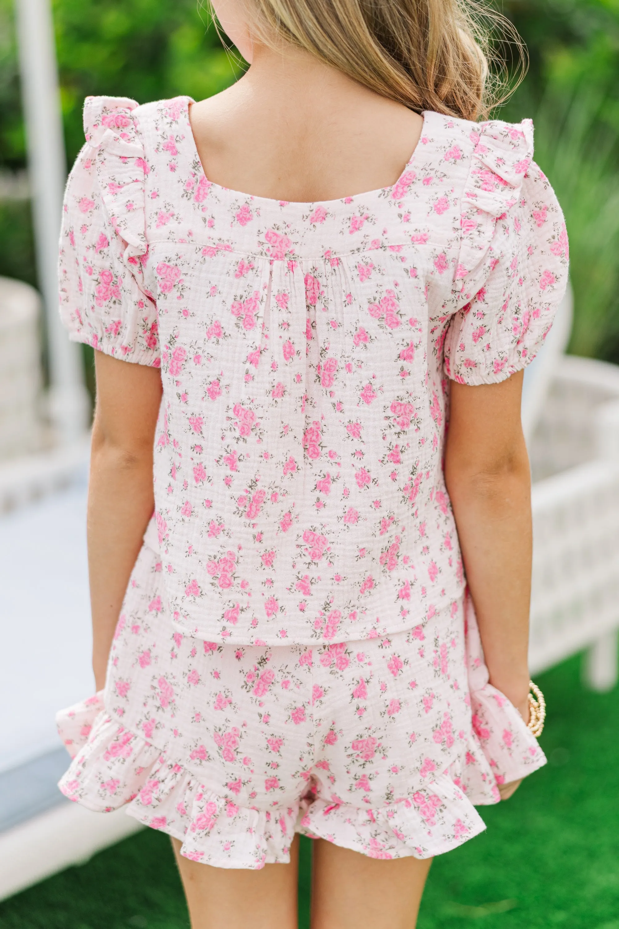 Girls: Playing Games Pink Floral Blouse