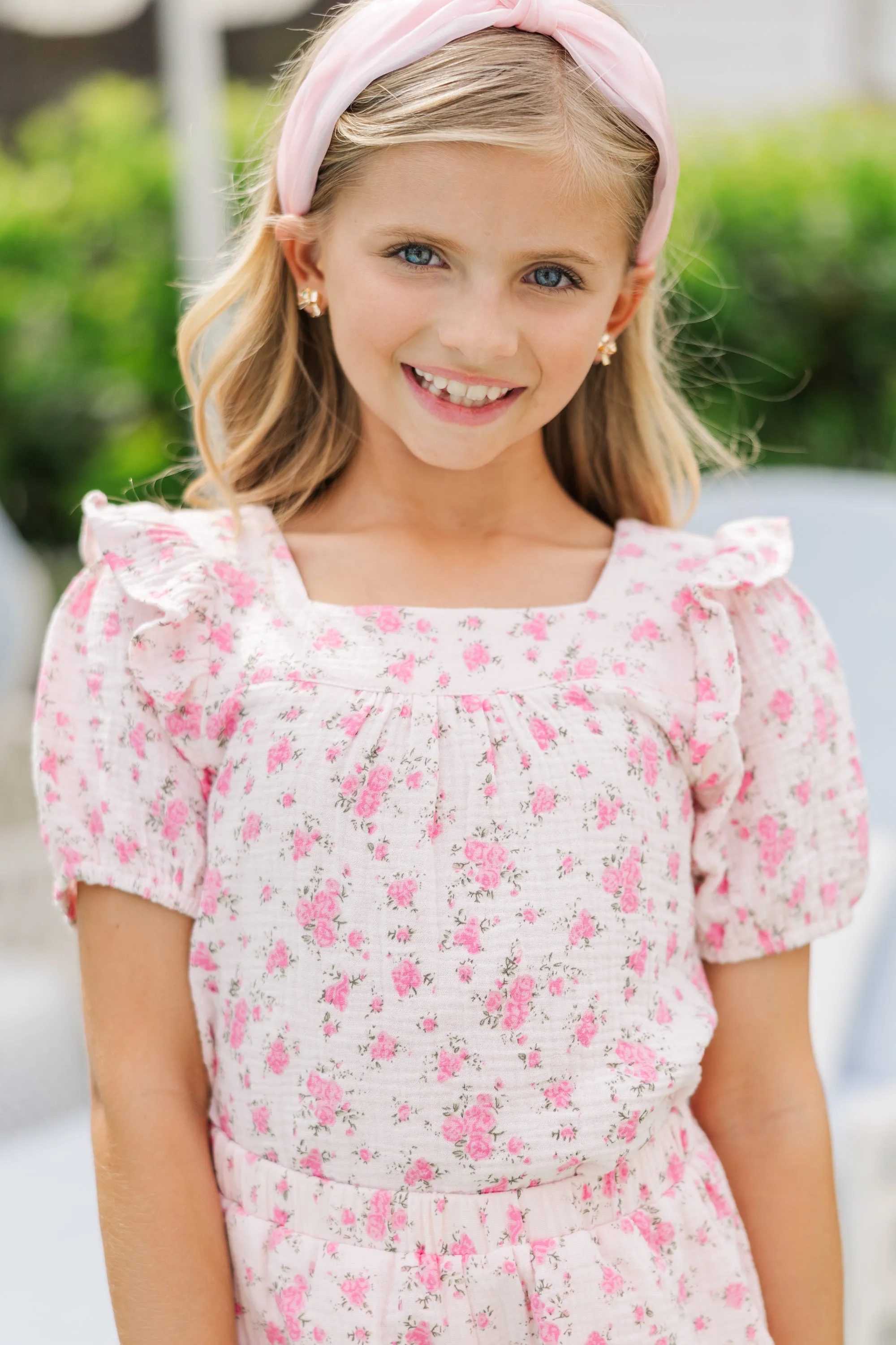 Girls: Playing Games Pink Floral Blouse