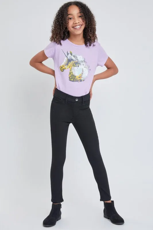 Girls Pull On Skinny Jeans - Black