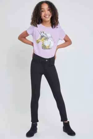 Girls Pull On Skinny Jeans - Black