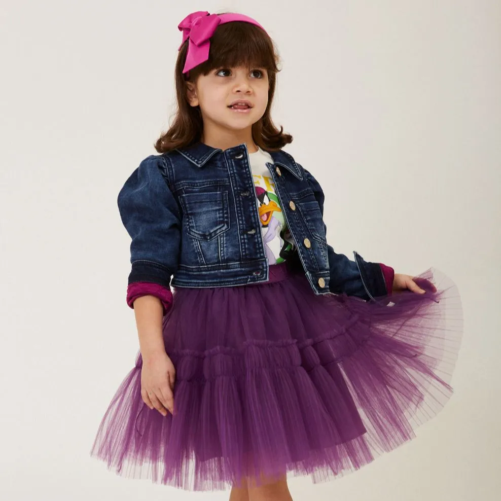 Girls Purple Tulle Skirt