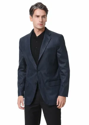 Hechter Paris Faux Suede Blue Jacket