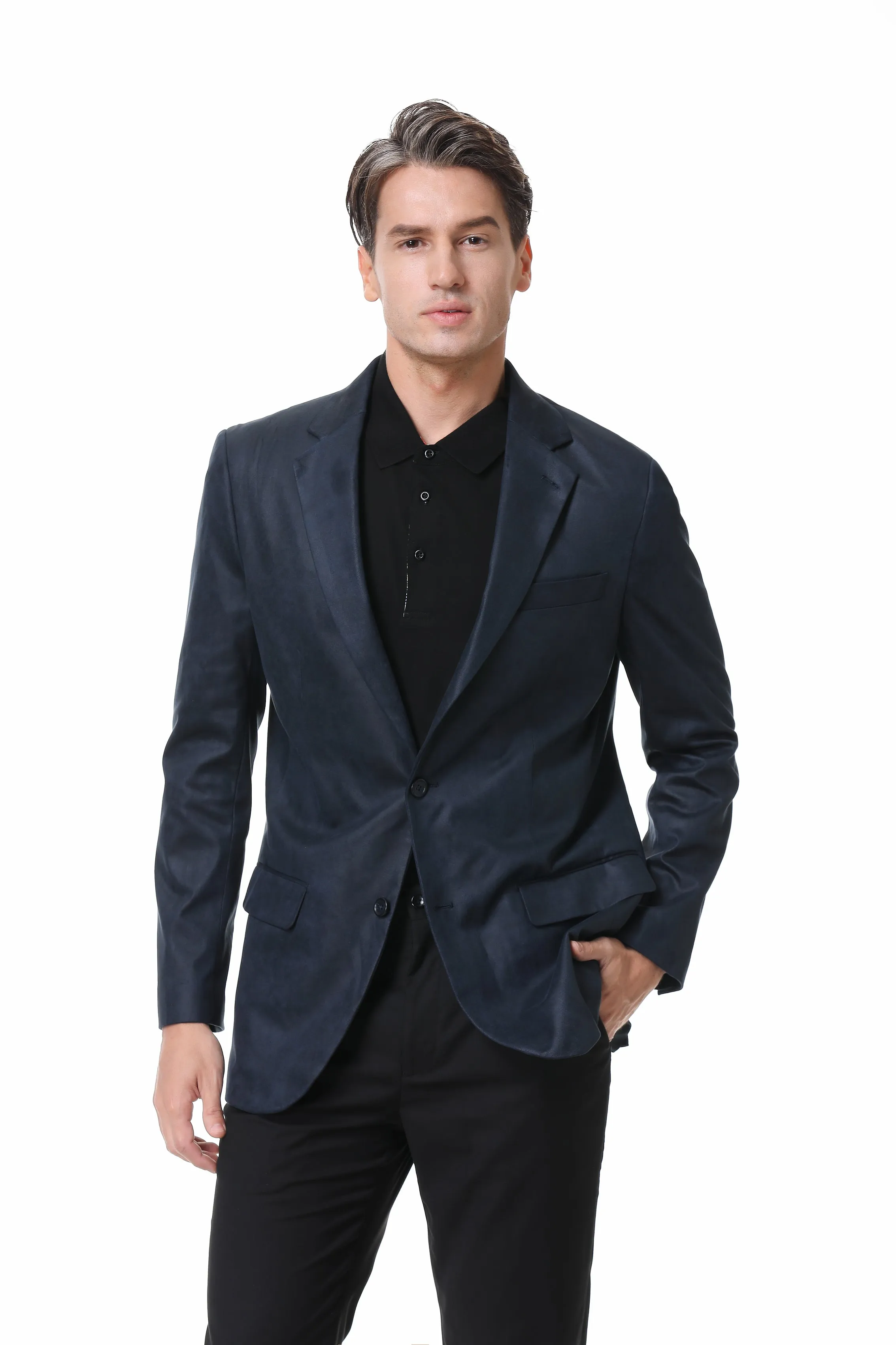 Hechter Paris Faux Suede Blue Jacket