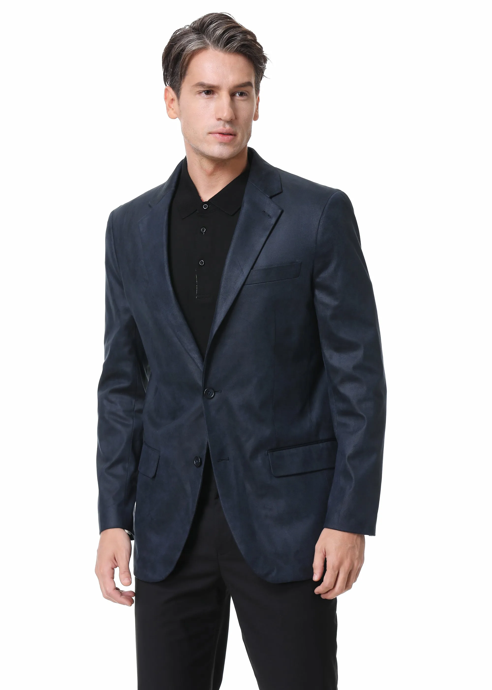 Hechter Paris Faux Suede Blue Jacket