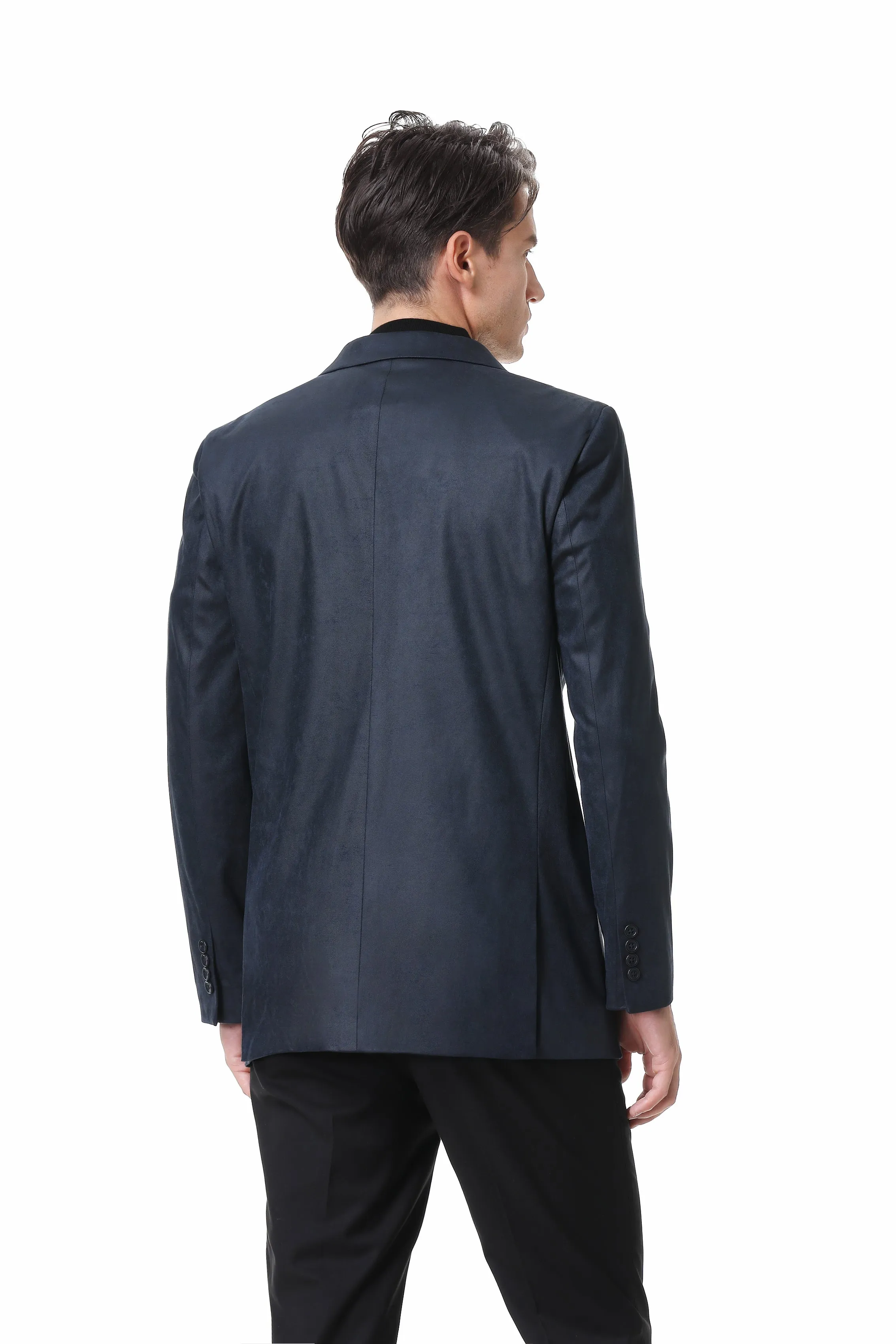 Hechter Paris Faux Suede Blue Jacket