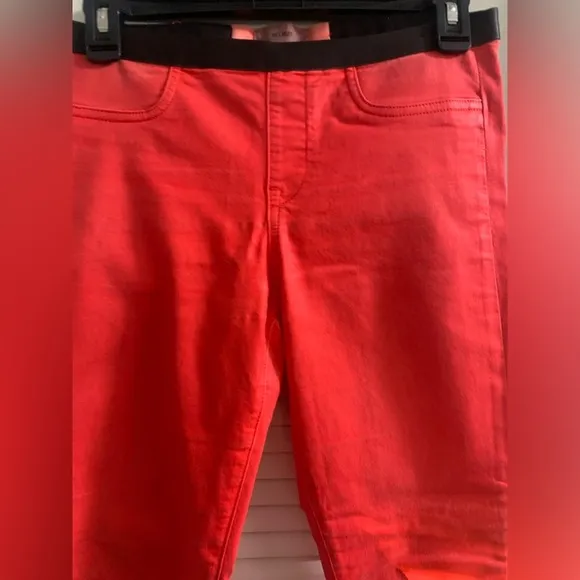Helmut Lang Red Waxed crop red pants sz 28-A151