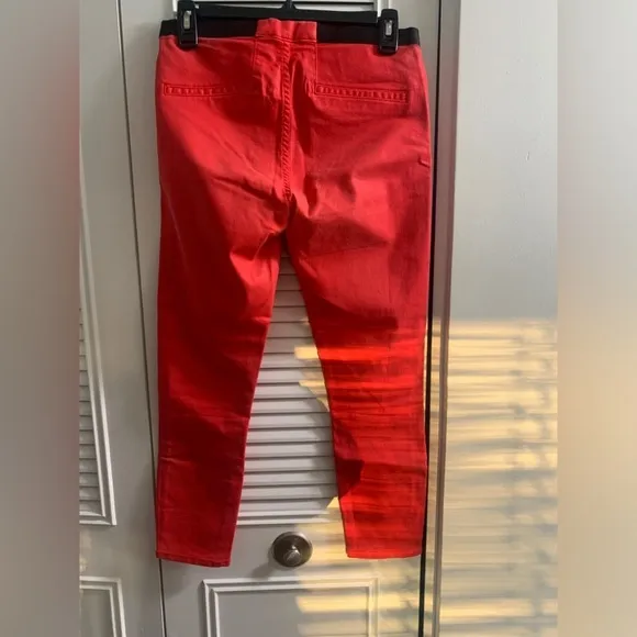 Helmut Lang Red Waxed crop red pants sz 28-A151