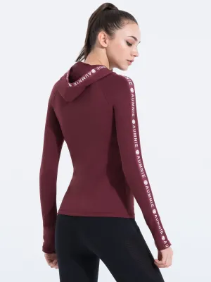 HOODED LOGO TOP, BORDEAUX