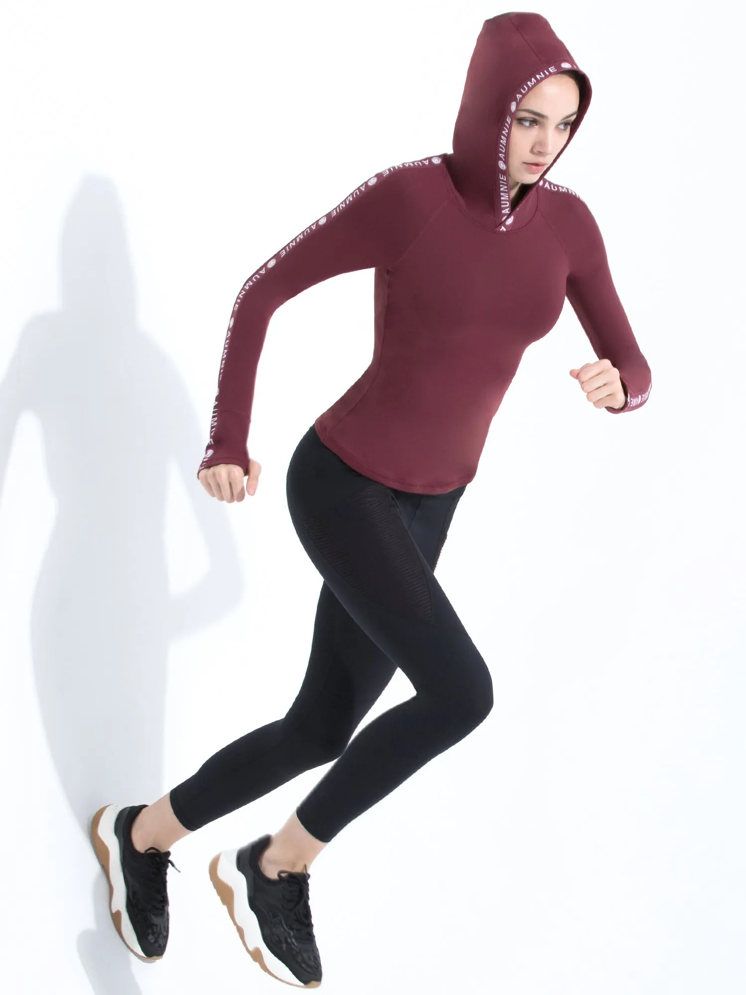HOODED LOGO TOP, BORDEAUX