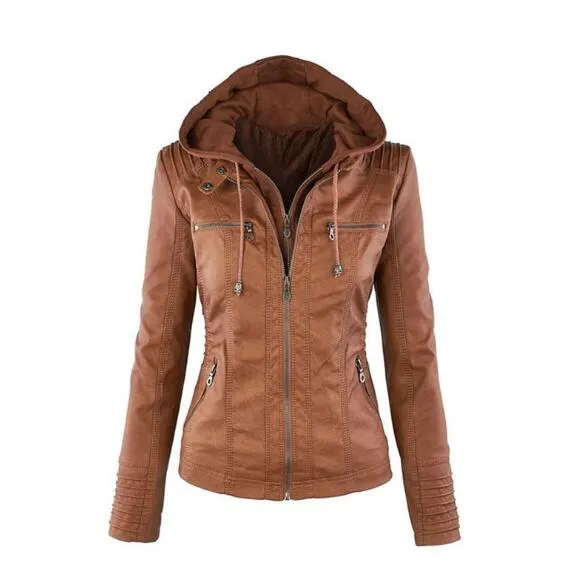 Hot autumn and winter women leather jacket