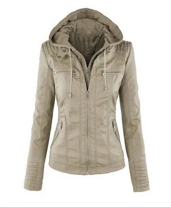 Hot autumn and winter women leather jacket