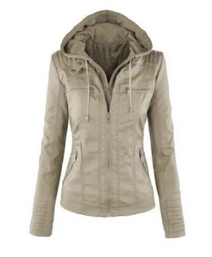 Hot autumn and winter women leather jacket