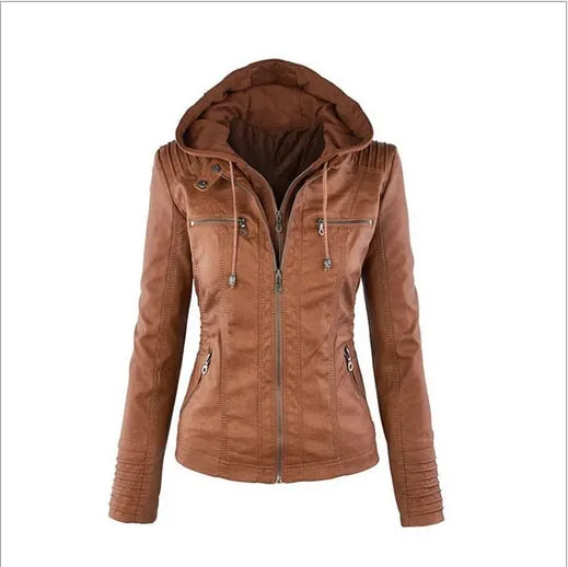 Hot autumn and winter women leather jacket