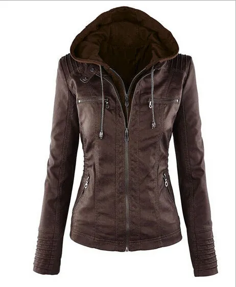 Hot autumn and winter women leather jacket