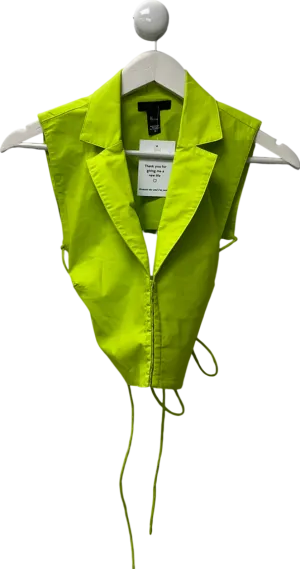 h:ours Lime Green Backless Corset Top UK S