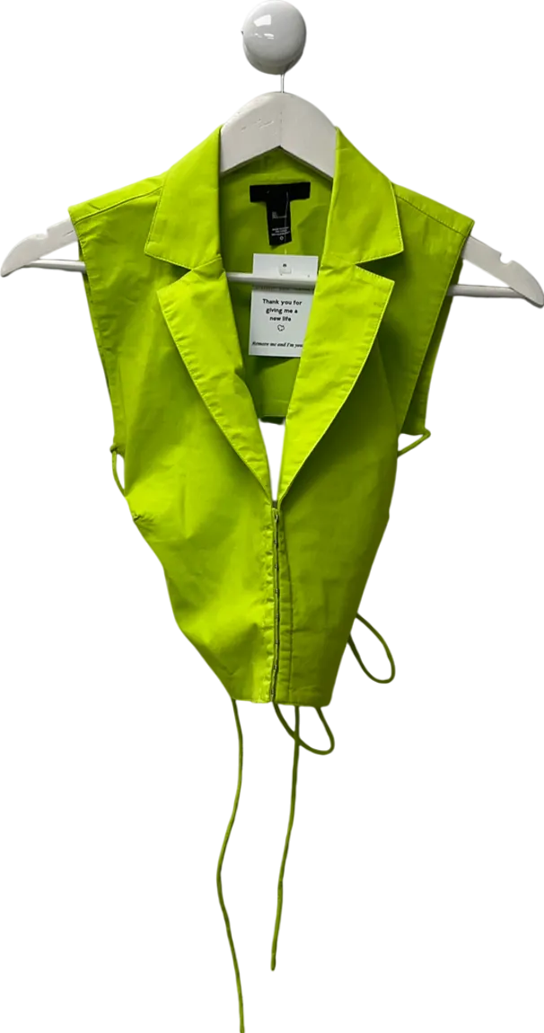 h:ours Lime Green Backless Corset Top UK S
