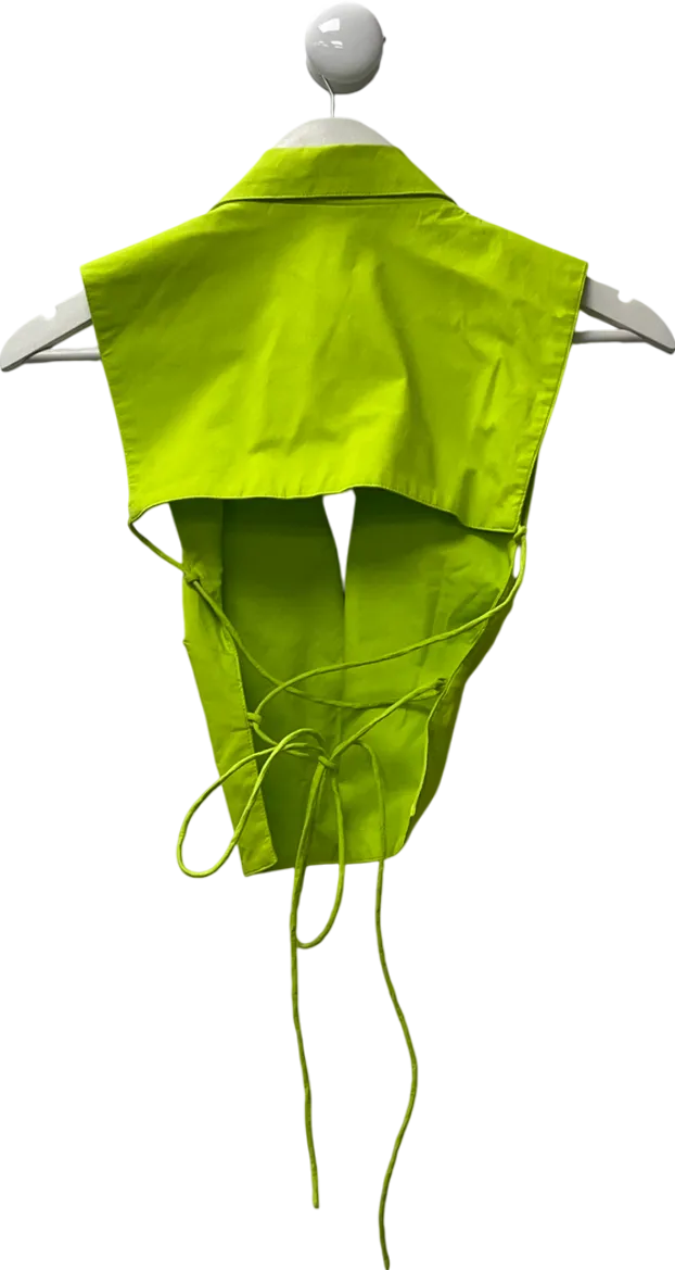 h:ours Lime Green Backless Corset Top UK S