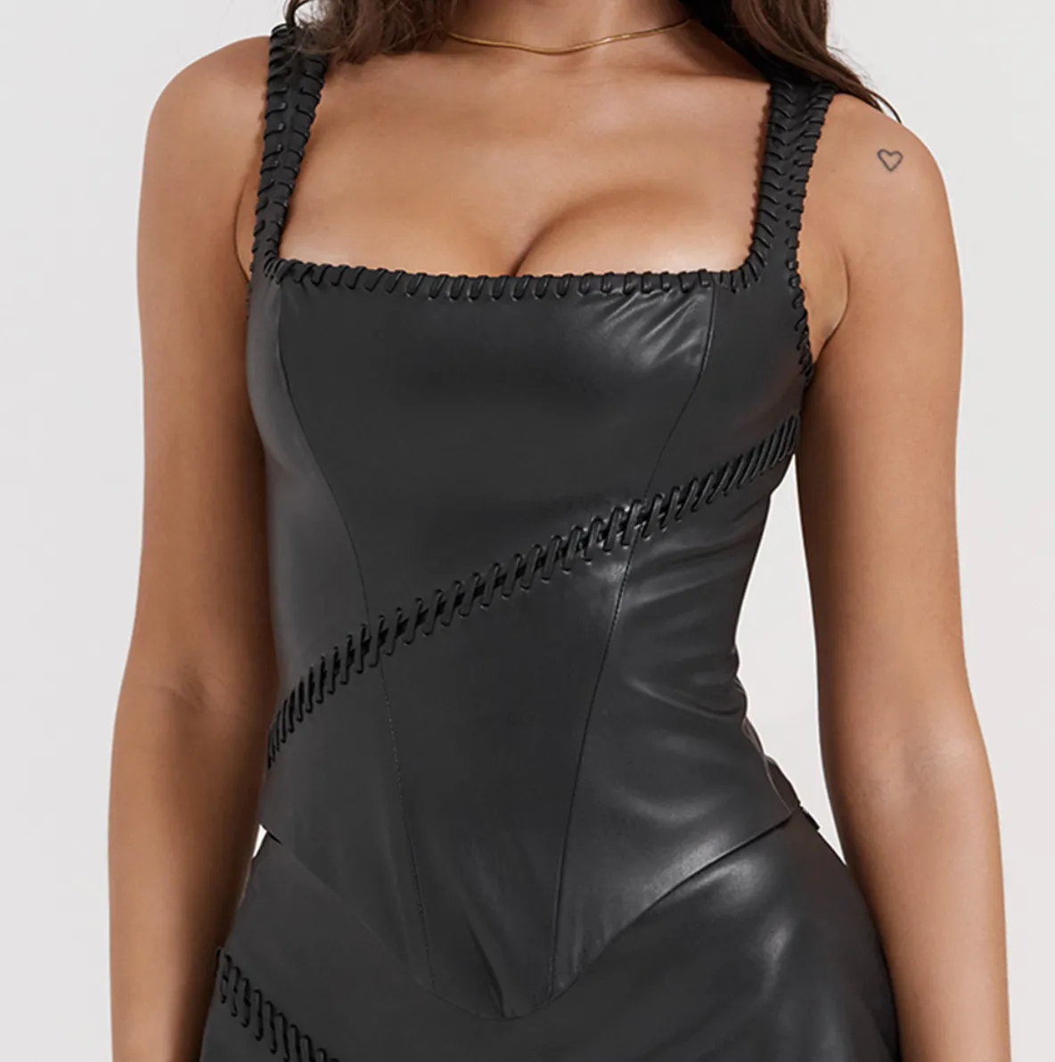House of CB Leonie Black Vegan Corset UK L 