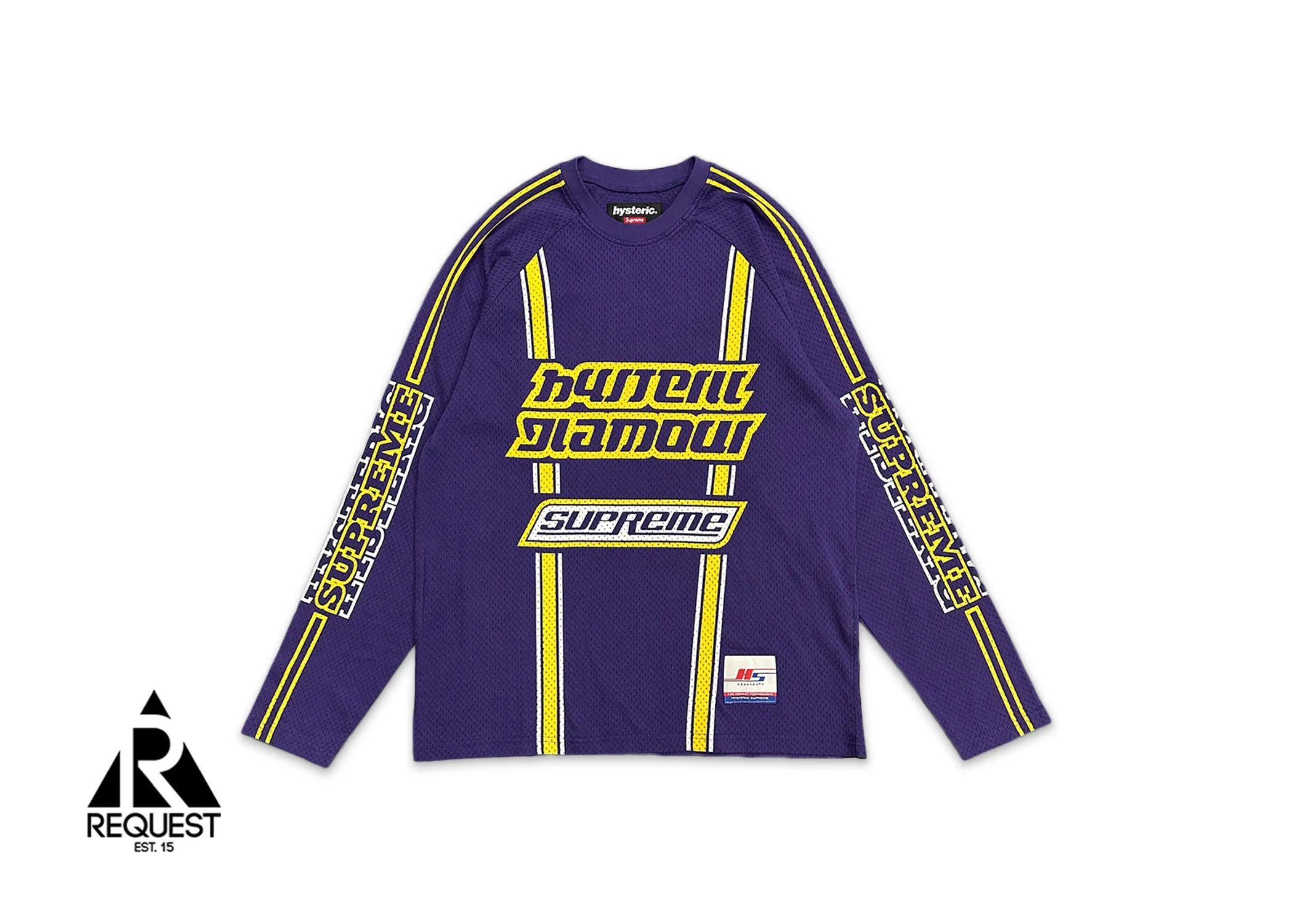 Hysteric Glamour Mesh Long-Sleeve Jersey "Purple/Yellow"