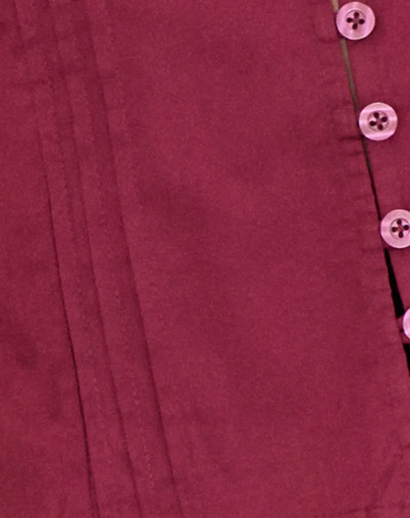 Ilias Corset Top in Poplin Burgundy