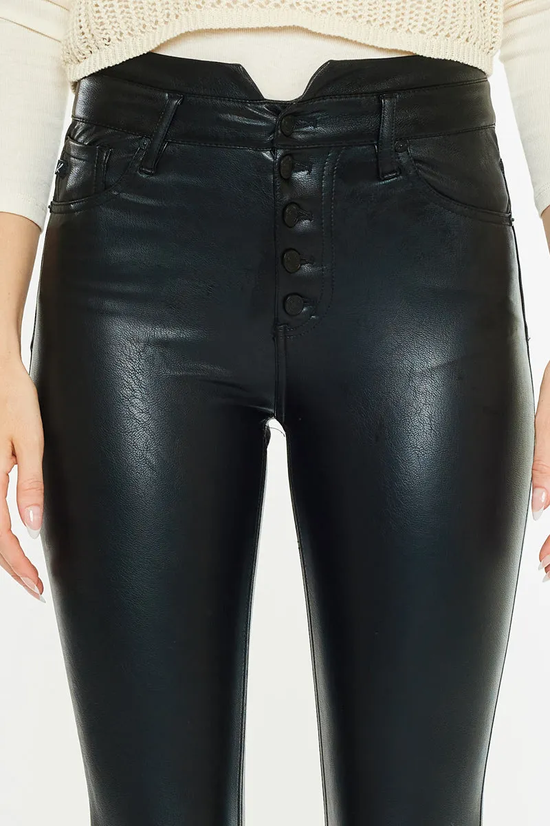 Janet High Rise Faux Leather Ankle Skinny Pants