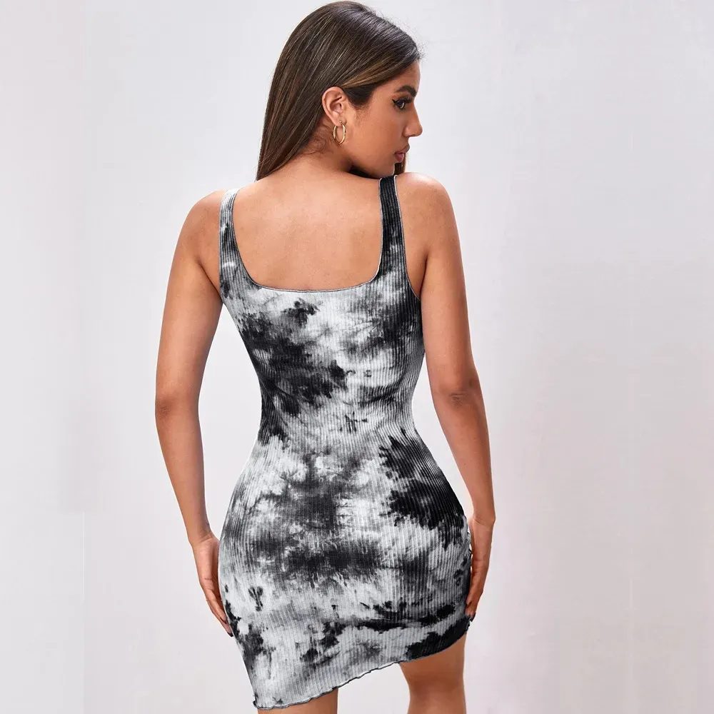 Jasmine Ribbed Bodycon Tie-Dye Mini Dress