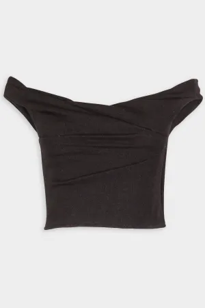 Jewel Corset Top in Black Lurex