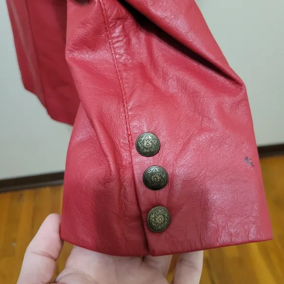 J.F.S. | 80s Vintage Red Leather Jacket