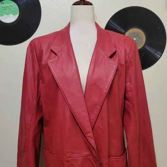 J.F.S. | 80s Vintage Red Leather Jacket