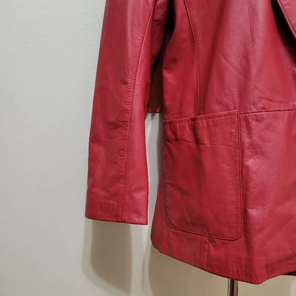 J.F.S. | 80s Vintage Red Leather Jacket
