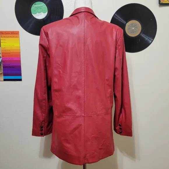 J.F.S. | 80s Vintage Red Leather Jacket